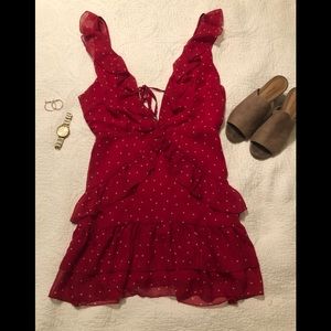 Red polka dot dress